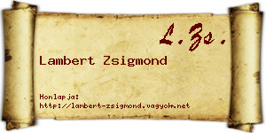 Lambert Zsigmond névjegykártya