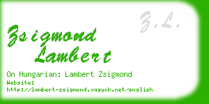 zsigmond lambert business card